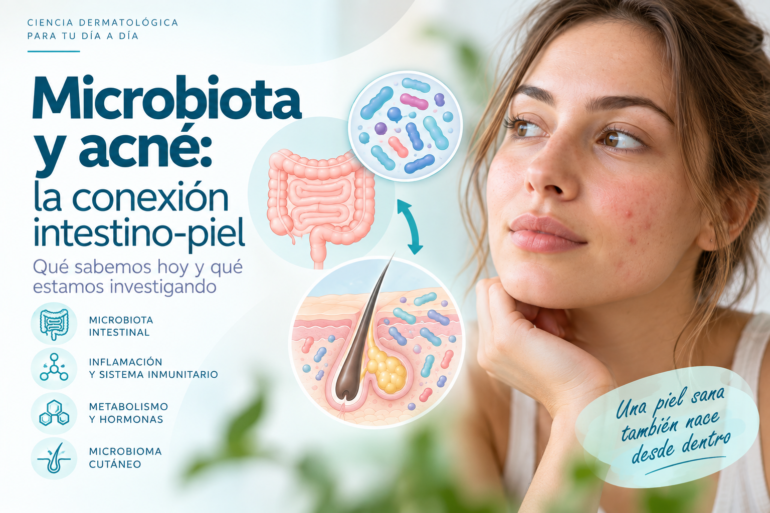 Microbiota y acné: ¿qué sabemos del eje intestino-piel?