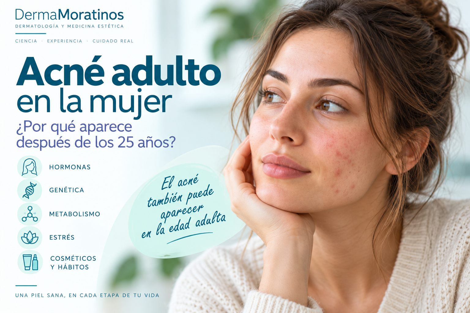 Acné adulto en la mujer: ¿por qué aparece después de los 25 años?